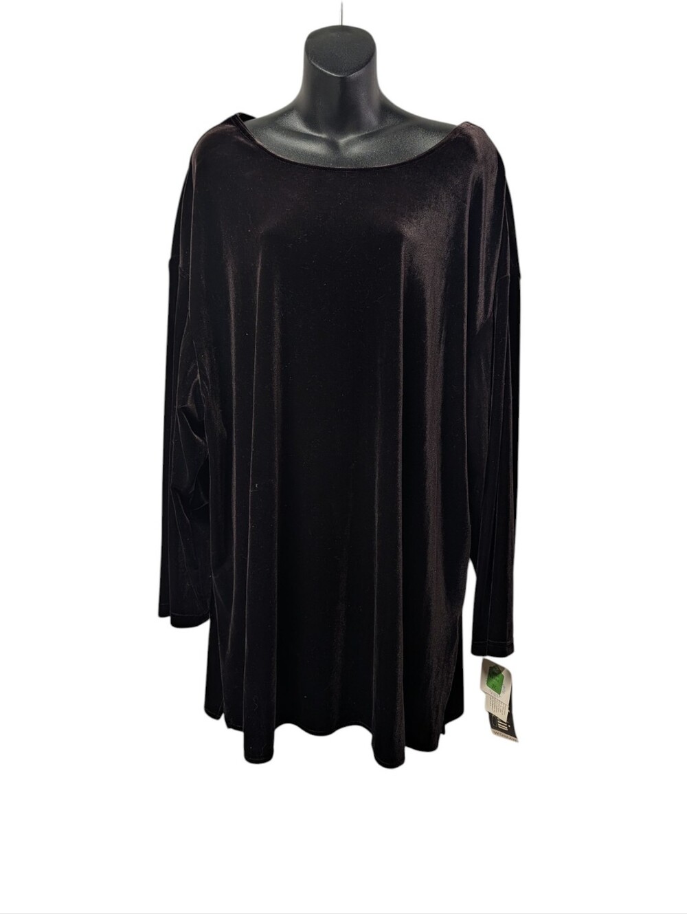 Sheri Martin New York Woman Brown Velvet Long Sleeve Mini Dress Plus Size 3X NWT